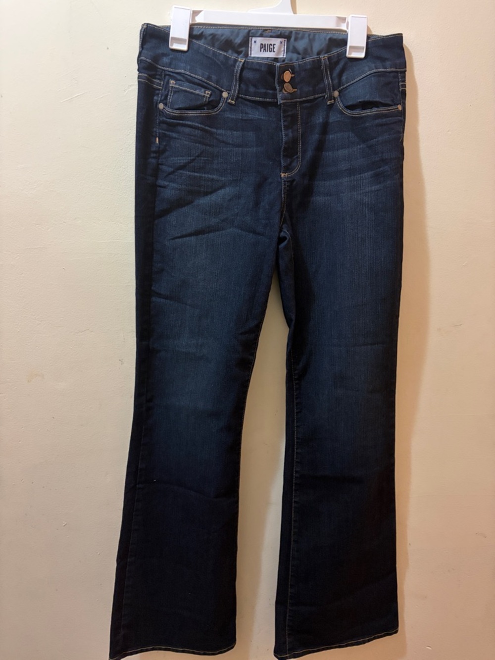 PAIGE Dark Indigo Wide Leg Jeans